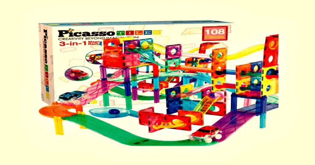 10 Amazing Ways Magnetic Building Blocks Spark Creativity and Learning 5 Picasso tiles - race car track building set
