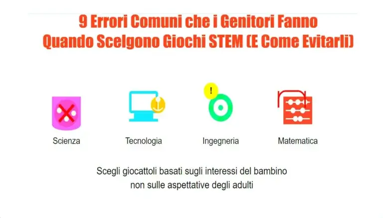 Giocattoli stem errori di scelta
